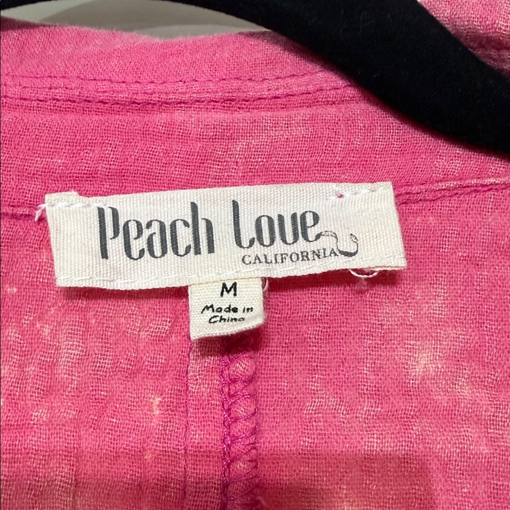 Peach Love California Waffle Textured Pink/Peach Oversized lightweight Blazer M - Picture 2 of 6